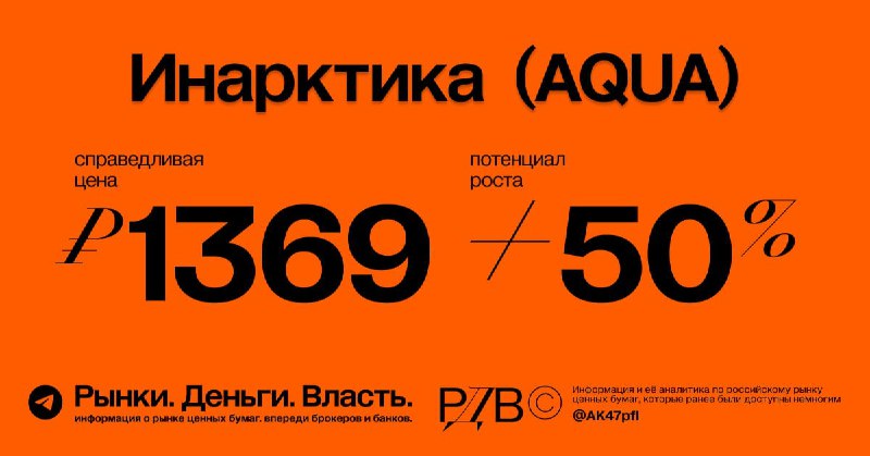 Подробнее о статье Инарктика (AQUA): справедливая цена 1369 рублей, потенциал роста +50%. #оценка @AK47pfl