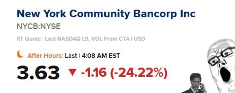 Подробнее о статье #банки #сша #NYCB продолжается пике в акциях New York Community Bank (того самого)
