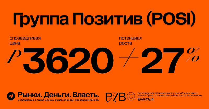 Подробнее о статье Справедливая цена акций Positive Technologies (POSI) 3620 рублей, апсайд +27%. #оценка @AK47pfl
