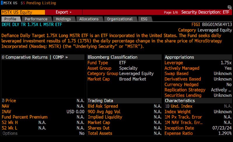 Подробнее о статье #MSTR #etf #крипто SEC одобрила первый ETF на акции MicroStrategy (те самые) . Плечо 1.75Х