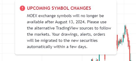 Подробнее о статье #рынки #россия TradingView с сегодняшнего дня прекращает поддержку биржевых символов Мосбиржи (MOEX)