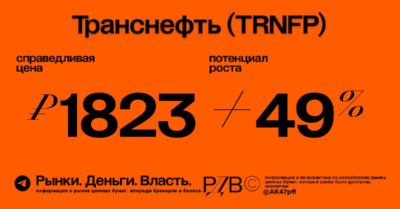 Подробнее о статье Транснефть (TRNFP) справедливая цена 1823 рубля, потенциал роста +49%. #оценка Транснефть: EVEBITDA