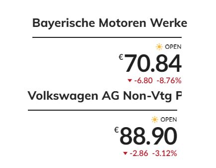 Подробнее о статье #VW #BMWсегодня останавливались торги акциями BMW и Volkswagen из-за повышенной волатильностиBMW пон