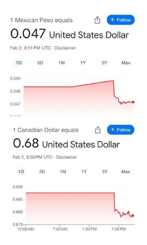 Вы сейчас просматриваете Мексиканский песо и канадский доллар резко обвалились. Решение Трампа объявить чрезвычайное положени