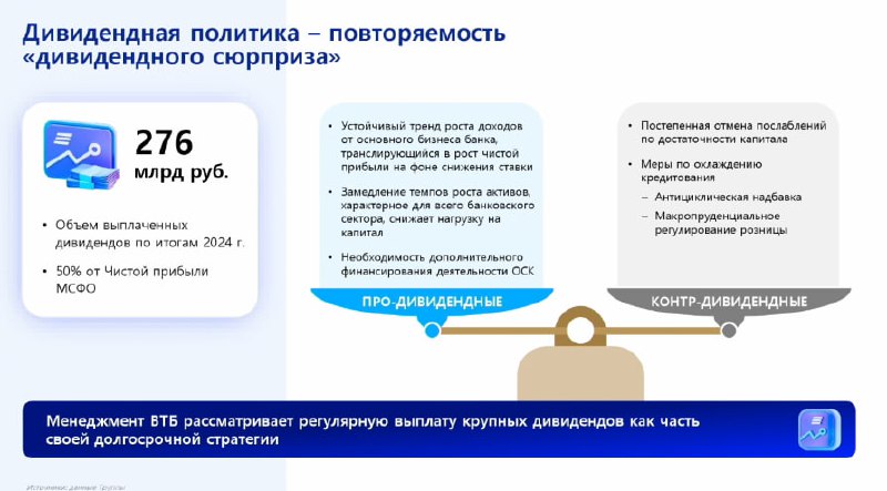 Вы сейчас просматриваете #VTBR #дивиденд СУЩЕСТВЕТ РЯД ФАКТОРОВ ДЛЯ РЕГУЛЯРНОЙ ВЫПЛАТЫ КРУПНЫХ ДИВИДЕНДОВ МЕНЕДЖМЕНТ ВТБ РАСС